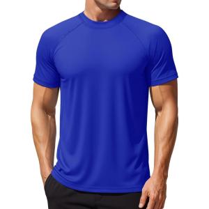 imageMAGCOMSEN Mens Rash Guard Swim Shirts UPF 50 Sun Protection Quick Dry Fishing Water ShirtsColorblue