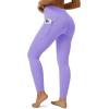 imageMAGCOMSEN High Waisted Yoga Pants with Pockets for Women 78 Tummy Control Athletic Running Leggings Light Purple M