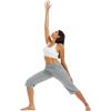 imageMAGCOMSEN Womens Capri Pants Cotton Yoga Wide Leg Capris Loose Casual Lounge Workout Capri Sweatpants with 5 PocketsLight Grey