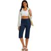 imageMAGCOMSEN Womens Capri Pants Cotton Yoga Wide Leg Capris Loose Casual Lounge Workout Capri Sweatpants with 5 PocketsNavy Blue