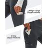 imageMAGCOMSEN Womens Hiking Leggings with 4 Zipper Pockets Water Resistant High Waisted Cargo Leggings Workout Running YogaDark Grey