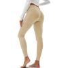 imageMAGCOMSEN Womens Hiking Leggings with 4 Zipper Pockets Water Resistant High Waisted Cargo Leggings Workout Running YogaLight Khaki