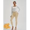 imageMAGCOMSEN Womens Hiking Leggings with 4 Zipper Pockets Water Resistant High Waisted Cargo Leggings Workout Running YogaLight Khaki