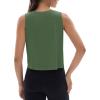 imageMAGCOMSEN Womens Workout Tank Tops Sleeveless Yoga Shirts Cropped Loose Fit Athletic Dry Fit Moisture WickingMoss Green