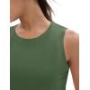 imageMAGCOMSEN Womens Workout Tank Tops Sleeveless Yoga Shirts Cropped Loose Fit Athletic Dry Fit Moisture WickingMoss Green