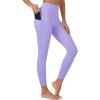 imageMAGCOMSEN High Waisted Yoga Pants with Pockets for Women 78 Tummy Control Athletic Running Leggings Light Purple M