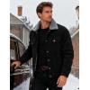 imageMAGCOMSEN Mens Corduroy Jacket Winter Sherpa Lined Warm Thick Trucker Cargo Coat with 5 PocketsBlack