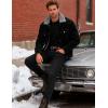 imageMAGCOMSEN Mens Corduroy Jacket Winter Sherpa Lined Warm Thick Trucker Cargo Coat with 5 PocketsBlack