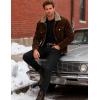 imageMAGCOMSEN Mens Corduroy Jacket Winter Sherpa Lined Warm Thick Trucker Cargo Coat with 5 PocketsBrown