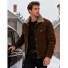 imageMAGCOMSEN Mens Corduroy Jacket Winter Sherpa Lined Warm Thick Trucker Cargo Coat with 5 PocketsBrown