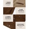 imageMAGCOMSEN Mens Corduroy Jacket Winter Sherpa Lined Warm Thick Trucker Cargo Coat with 5 PocketsBrown