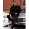 imageMAGCOMSEN Mens Corduroy Jacket Winter Sherpa Lined Warm Thick Trucker Cargo Coat with 5 PocketsDark Grey