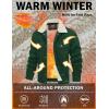 imageMAGCOMSEN Mens Corduroy Jacket Winter Sherpa Lined Warm Thick Trucker Cargo Coat with 5 PocketsEmerald Green