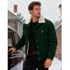 imageMAGCOMSEN Mens Corduroy Jacket Winter Sherpa Lined Warm Thick Trucker Cargo Coat with 5 PocketsEmerald Green