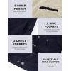 imageMAGCOMSEN Mens Corduroy Jacket Winter Sherpa Lined Warm Thick Trucker Cargo Coat with 5 PocketsNavy