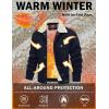 imageMAGCOMSEN Mens Corduroy Jacket Winter Sherpa Lined Warm Thick Trucker Cargo Coat with 5 PocketsNavy