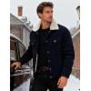 imageMAGCOMSEN Mens Corduroy Jacket Winter Sherpa Lined Warm Thick Trucker Cargo Coat with 5 PocketsNavy