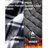 imageMAGCOMSEN Mens Flannel Shirts Long Sleeve Quilted Lined Button Down Plaid Flannel Jacket Heavyweight Warm Winter CoatBlack