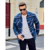 imageMAGCOMSEN Mens Flannel Shirts Long Sleeve Quilted Lined Button Down Plaid Flannel Jacket Heavyweight Warm Winter CoatBlue Grey