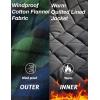 imageMAGCOMSEN Mens Flannel Shirts Long Sleeve Quilted Lined Button Down Plaid Flannel Jacket Heavyweight Warm Winter CoatGreen