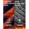 imageMAGCOMSEN Mens Flannel Shirts Long Sleeve Quilted Lined Button Down Plaid Flannel Jacket Heavyweight Warm Winter CoatOrange