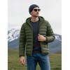 imageMAGCOMSEN Mens Lightweight Puffer Jacket Hooded Warm Winter Coat Quilted Lined WaterResistant Full Zip Bubble JacketsArmy Green