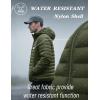 imageMAGCOMSEN Mens Lightweight Puffer Jacket Hooded Warm Winter Coat Quilted Lined WaterResistant Full Zip Bubble JacketsArmy Green