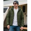 imageMAGCOMSEN Mens Lightweight Puffer Jacket Hooded Warm Winter Coat Quilted Lined WaterResistant Full Zip Bubble JacketsArmy Green