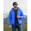 imageMAGCOMSEN Mens Lightweight Puffer Jacket Hooded Warm Winter Coat Quilted Lined WaterResistant Full Zip Bubble JacketsAzure