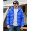 imageMAGCOMSEN Mens Lightweight Puffer Jacket Hooded Warm Winter Coat Quilted Lined WaterResistant Full Zip Bubble JacketsAzure