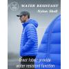 imageMAGCOMSEN Mens Lightweight Puffer Jacket Hooded Warm Winter Coat Quilted Lined WaterResistant Full Zip Bubble JacketsAzure