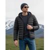 imageMAGCOMSEN Mens Lightweight Puffer Jacket Hooded Warm Winter Coat Quilted Lined WaterResistant Full Zip Bubble JacketsBlack