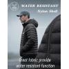 imageMAGCOMSEN Mens Lightweight Puffer Jacket Hooded Warm Winter Coat Quilted Lined WaterResistant Full Zip Bubble JacketsBlack