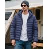 imageMAGCOMSEN Mens Lightweight Puffer Jacket Hooded Warm Winter Coat Quilted Lined WaterResistant Full Zip Bubble JacketsBlue Grey