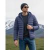 imageMAGCOMSEN Mens Lightweight Puffer Jacket Hooded Warm Winter Coat Quilted Lined WaterResistant Full Zip Bubble JacketsBlue Grey