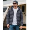 imageMAGCOMSEN Mens Lightweight Puffer Jacket Hooded Warm Winter Coat Quilted Lined WaterResistant Full Zip Bubble JacketsDark Grey