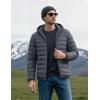 imageMAGCOMSEN Mens Lightweight Puffer Jacket Hooded Warm Winter Coat Quilted Lined WaterResistant Full Zip Bubble JacketsDark Grey
