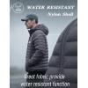 imageMAGCOMSEN Mens Lightweight Puffer Jacket Hooded Warm Winter Coat Quilted Lined WaterResistant Full Zip Bubble JacketsDark Grey