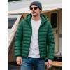 imageMAGCOMSEN Mens Lightweight Puffer Jacket Hooded Warm Winter Coat Quilted Lined WaterResistant Full Zip Bubble JacketsEmerald Green