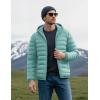 imageMAGCOMSEN Mens Lightweight Puffer Jacket Hooded Warm Winter Coat Quilted Lined WaterResistant Full Zip Bubble JacketsGrey Green