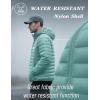 imageMAGCOMSEN Mens Lightweight Puffer Jacket Hooded Warm Winter Coat Quilted Lined WaterResistant Full Zip Bubble JacketsGrey Green