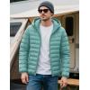 imageMAGCOMSEN Mens Lightweight Puffer Jacket Hooded Warm Winter Coat Quilted Lined WaterResistant Full Zip Bubble JacketsGrey Green