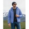 imageMAGCOMSEN Mens Lightweight Puffer Jacket Hooded Warm Winter Coat Quilted Lined WaterResistant Full Zip Bubble JacketsLight Blue