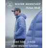 imageMAGCOMSEN Mens Lightweight Puffer Jacket Hooded Warm Winter Coat Quilted Lined WaterResistant Full Zip Bubble JacketsLight Blue