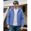 imageMAGCOMSEN Mens Lightweight Puffer Jacket Hooded Warm Winter Coat Quilted Lined WaterResistant Full Zip Bubble JacketsLight Blue