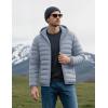 imageMAGCOMSEN Mens Lightweight Puffer Jacket Hooded Warm Winter Coat Quilted Lined WaterResistant Full Zip Bubble JacketsLight Grey