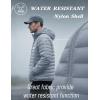 imageMAGCOMSEN Mens Lightweight Puffer Jacket Hooded Warm Winter Coat Quilted Lined WaterResistant Full Zip Bubble JacketsLight Grey