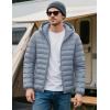 imageMAGCOMSEN Mens Lightweight Puffer Jacket Hooded Warm Winter Coat Quilted Lined WaterResistant Full Zip Bubble JacketsLight Grey