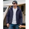 imageMAGCOMSEN Mens Lightweight Puffer Jacket Hooded Warm Winter Coat Quilted Lined WaterResistant Full Zip Bubble JacketsNavy