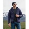 imageMAGCOMSEN Mens Lightweight Puffer Jacket Hooded Warm Winter Coat Quilted Lined WaterResistant Full Zip Bubble JacketsNavy